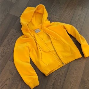 Urban Outfitters Cropped Yellow Hoodie